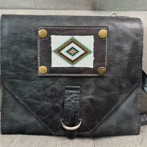 Black Leather Crossbody/belt bag